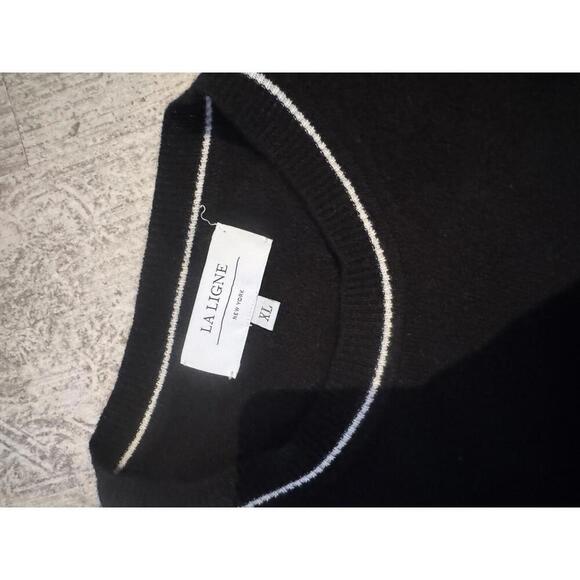 Excellent Condition La Ligne Women's Black 100% Cashmere Crew Neck Sweater XL - Picture 2 of 5